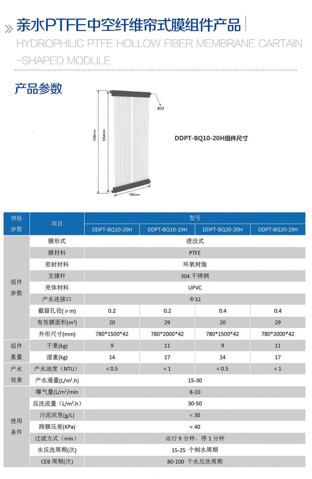 PTFE中空纤维膜