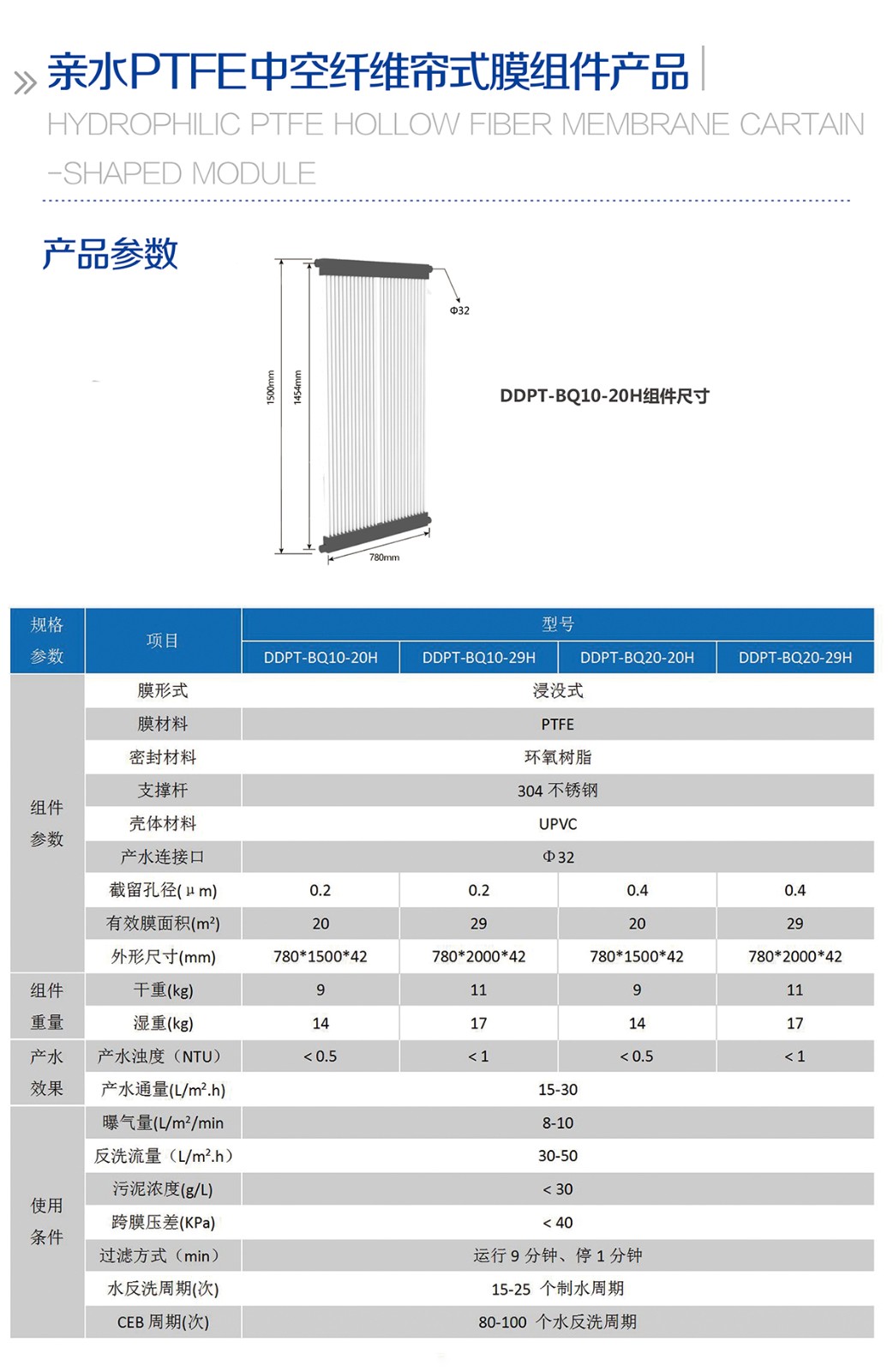 PTFE中空纤维膜